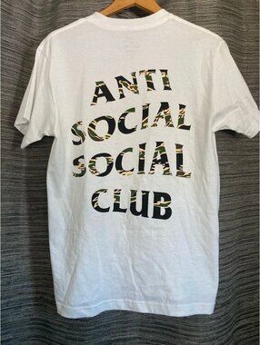 Anti Social Social Club Camo Logo Tee White M NWOT